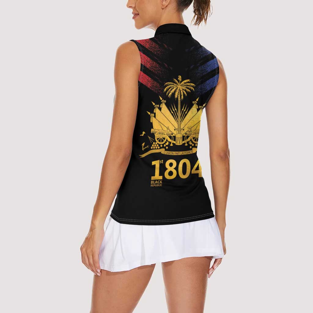 Haiti Independence Day Women Sleeveless Polo Shirt The First Black Republic Since 1804 - Wonder Print Shop