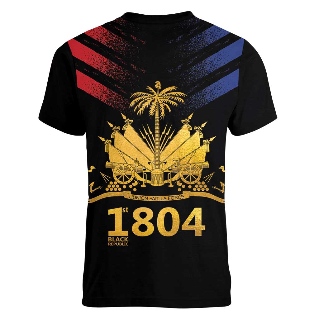 Haiti Independence Day Women V-Neck T-Shirt The First Black Republic Since 1804 - Wonder Print Shop