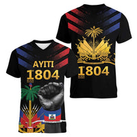 Haiti Independence Day Women V-Neck T-Shirt The First Black Republic Since 1804 - Wonder Print Shop