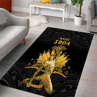 Haitian Negre Marron 1804 Area Rug Black Polynesian Pattern LT9 - Wonder Print Shop