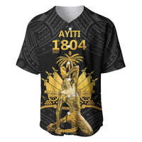 Haitian Negre Marron 1804 Baseball Jersey Black Polynesian Pattern LT9 - Wonder Print Shop