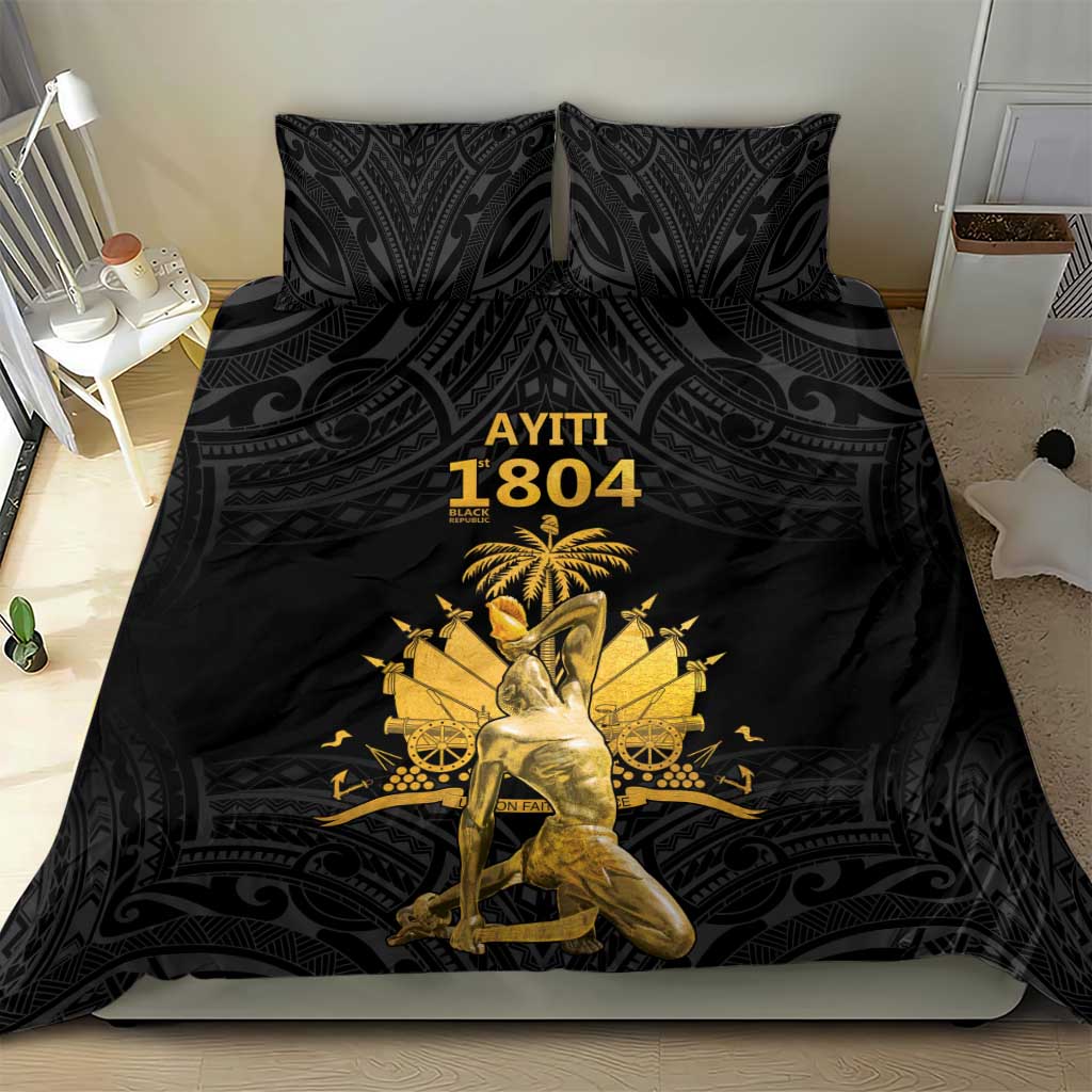Haitian Negre Marron 1804 Bedding Set Black Polynesian Pattern LT9 - Wonder Print Shop