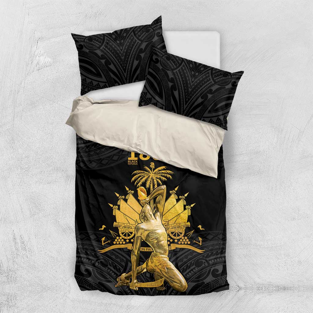 Haitian Negre Marron 1804 Bedding Set Black Polynesian Pattern LT9 - Wonder Print Shop