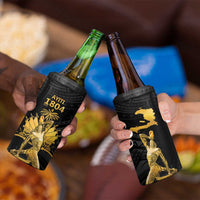 Haitian Negre Marron 1804 4 in 1 Can Cooler Tumbler Black Polynesian Pattern LT9 - Wonder Print Shop