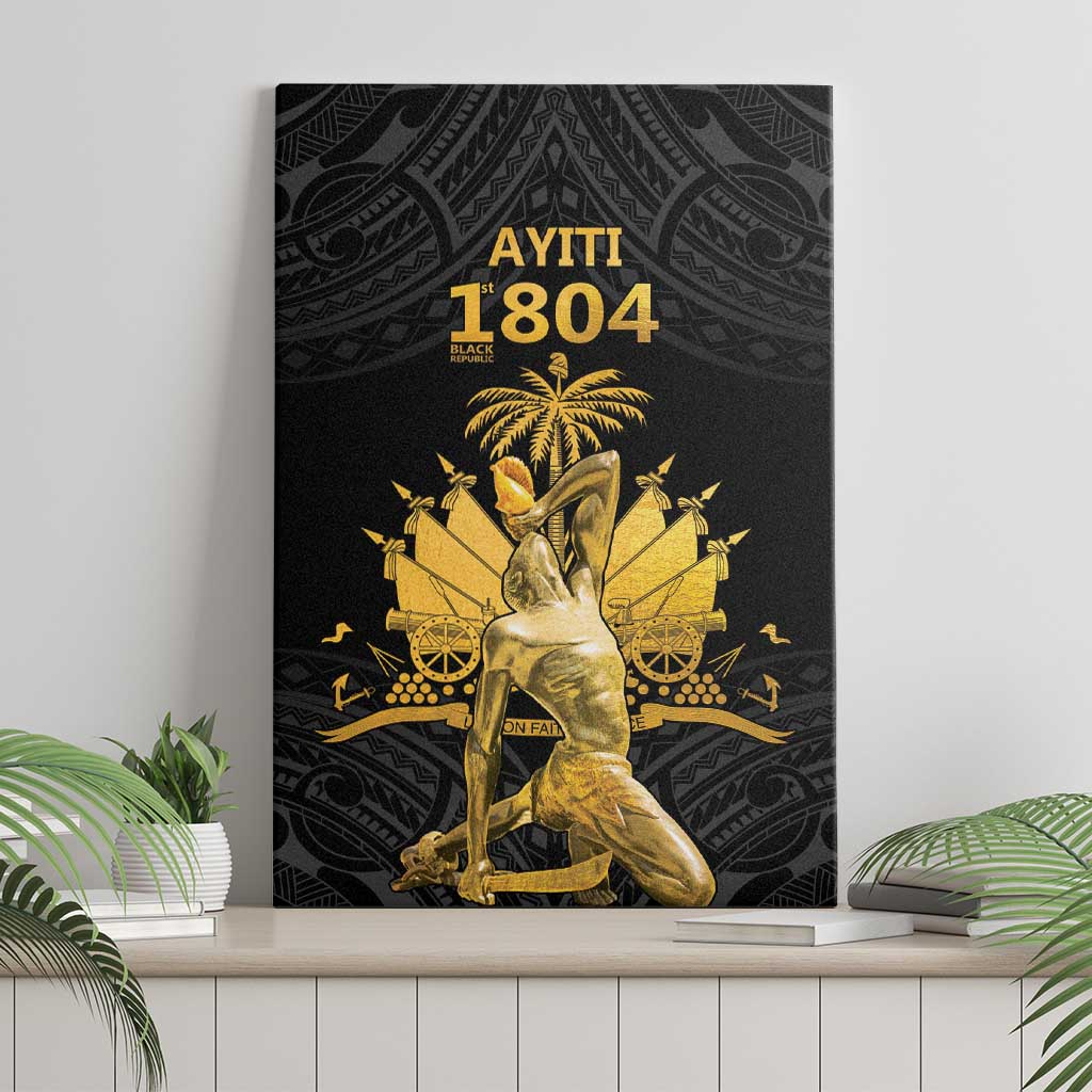 Haitian Negre Marron 1804 Canvas Wall Art Black Polynesian Pattern LT9 - Wonder Print Shop