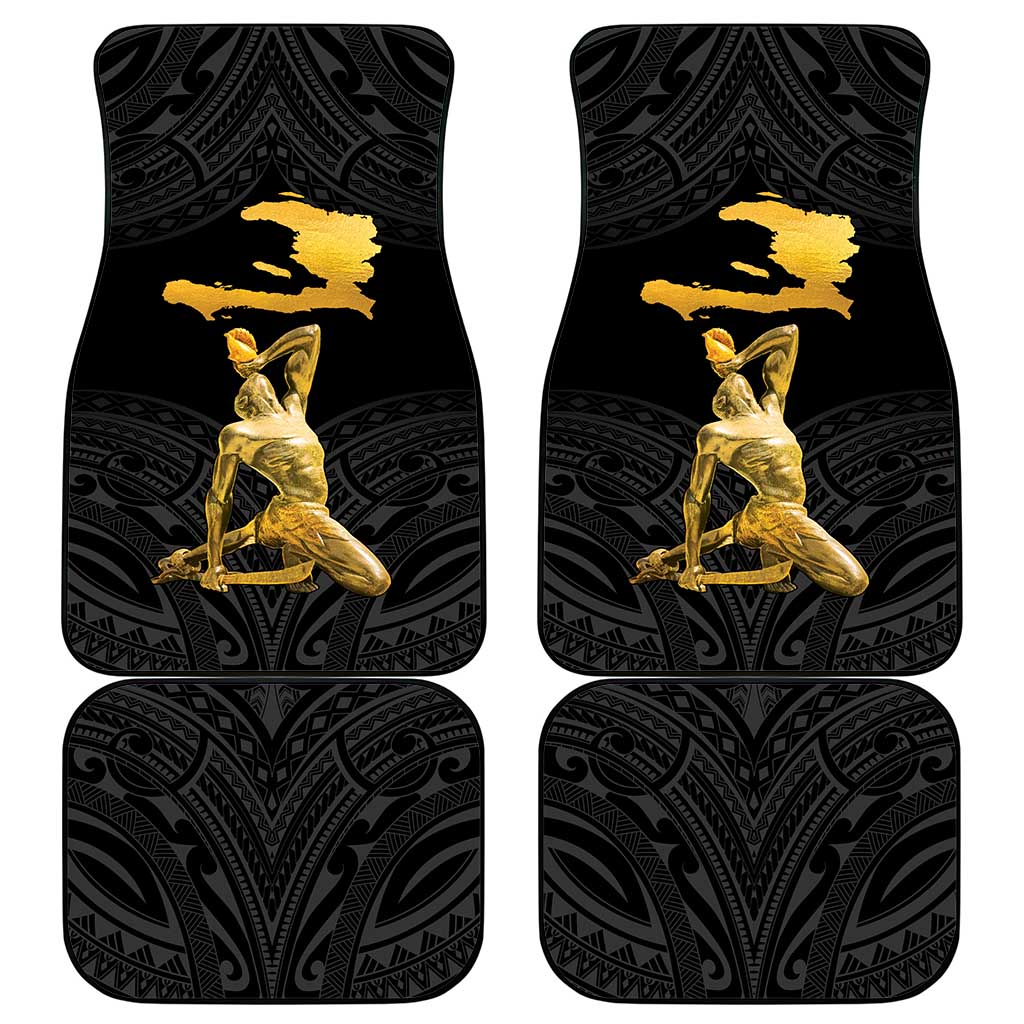 Haitian Negre Marron 1804 Car Mats Black Polynesian Pattern LT9 - Wonder Print Shop