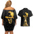 Haitian Negre Marron 1804 Couples Matching Off Shoulder Short Dress and Hawaiian Shirt Black Polynesian Pattern LT9 - Wonder Print Shop