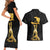 Haitian Negre Marron 1804 Couples Matching Short Sleeve Bodycon Dress and Hawaiian Shirt Black Polynesian Pattern LT9 - Wonder Print Shop