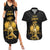 Haitian Negre Marron 1804 Couples Matching Summer Maxi Dress and Hawaiian Shirt Black Polynesian Pattern LT9 - Wonder Print Shop