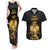Haitian Negre Marron 1804 Couples Matching Tank Maxi Dress and Hawaiian Shirt Black Polynesian Pattern LT9 - Wonder Print Shop