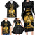 Haitian Negre Marron 1804 Family Matching Long Sleeve Bodycon Dress and Hawaiian Shirt Black Polynesian Pattern LT9 - Wonder Print Shop