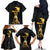 Haitian Negre Marron 1804 Family Matching Off The Shoulder Long Sleeve Dress and Hawaiian Shirt Black Polynesian Pattern - Wonder Print Shop