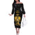 Haitian Negre Marron 1804 Family Matching Off The Shoulder Long Sleeve Dress and Hawaiian Shirt Black Polynesian Pattern - Wonder Print Shop