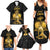 Haitian Negre Marron 1804 Family Matching Summer Maxi Dress and Hawaiian Shirt Black Polynesian Pattern - Wonder Print Shop