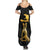 Haitian Negre Marron 1804 Family Matching Summer Maxi Dress and Hawaiian Shirt Black Polynesian Pattern - Wonder Print Shop