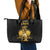 Haitian Negre Marron 1804 Leather Tote Bag Black Polynesian Pattern - Wonder Print Shop