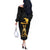 Haitian Negre Marron 1804 Off The Shoulder Long Sleeve Dress Black Polynesian Pattern - Wonder Print Shop