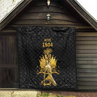 Haitian Negre Marron 1804 Quilt Black Polynesian Pattern - Wonder Print Shop