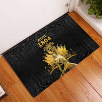 Haitian Negre Marron 1804 Rubber Doormat Black Polynesian Pattern - Wonder Print Shop