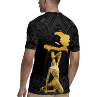 Haitian Negre Marron 1804 Rugby Jersey Black Polynesian Pattern - Wonder Print Shop