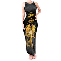 Haitian Negre Marron 1804 Tank Maxi Dress Black Polynesian Pattern - Wonder Print Shop