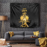 Haitian Negre Marron 1804 Tapestry Black Polynesian Pattern - Wonder Print Shop