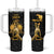 Haitian Negre Marron 1804 Tumbler With Handle Black Polynesian Pattern - Wonder Print Shop
