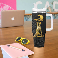 Haitian Negre Marron 1804 Tumbler With Handle Black Polynesian Pattern - Wonder Print Shop