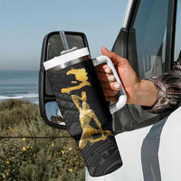 Haitian Negre Marron 1804 Tumbler With Handle Black Polynesian Pattern - Wonder Print Shop