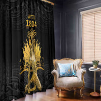 Haitian Negre Marron 1804 Window Curtain Black Polynesian Pattern - Wonder Print Shop