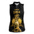 Haitian Negre Marron 1804 Women Sleeveless Polo Shirt Black Polynesian Pattern - Wonder Print Shop