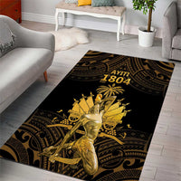 Haitian Negre Marron 1804 Area Rug Gold Polynesian Pattern LT9 - Wonder Print Shop