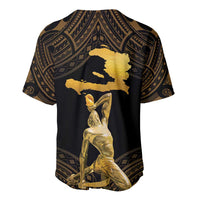 Haitian Negre Marron 1804 Baseball Jersey Gold Polynesian Pattern LT9 - Wonder Print Shop