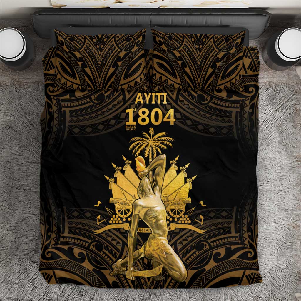 Haitian Negre Marron 1804 Bedding Set Gold Polynesian Pattern LT9 - Wonder Print Shop