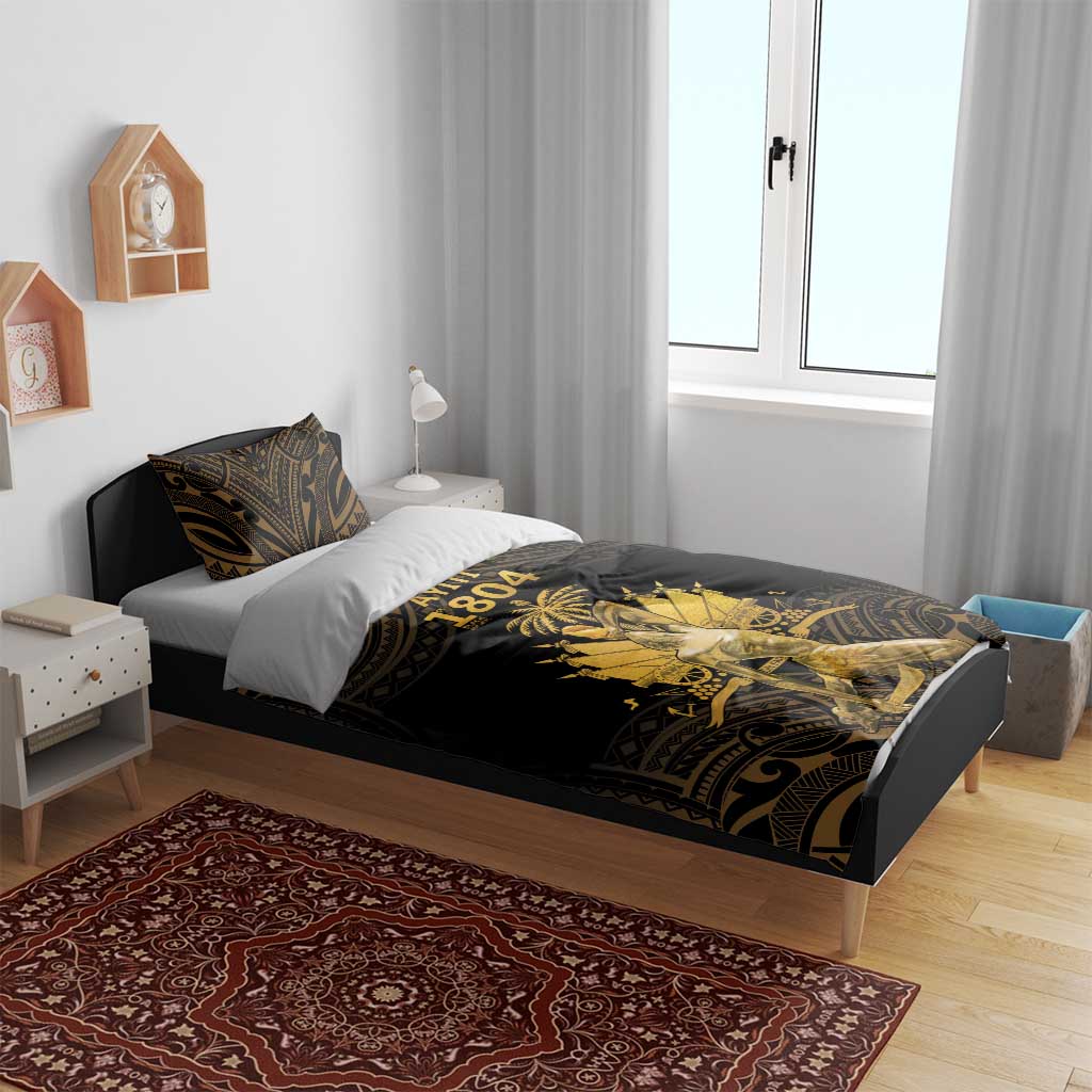 Haitian Negre Marron 1804 Bedding Set Gold Polynesian Pattern LT9 - Wonder Print Shop