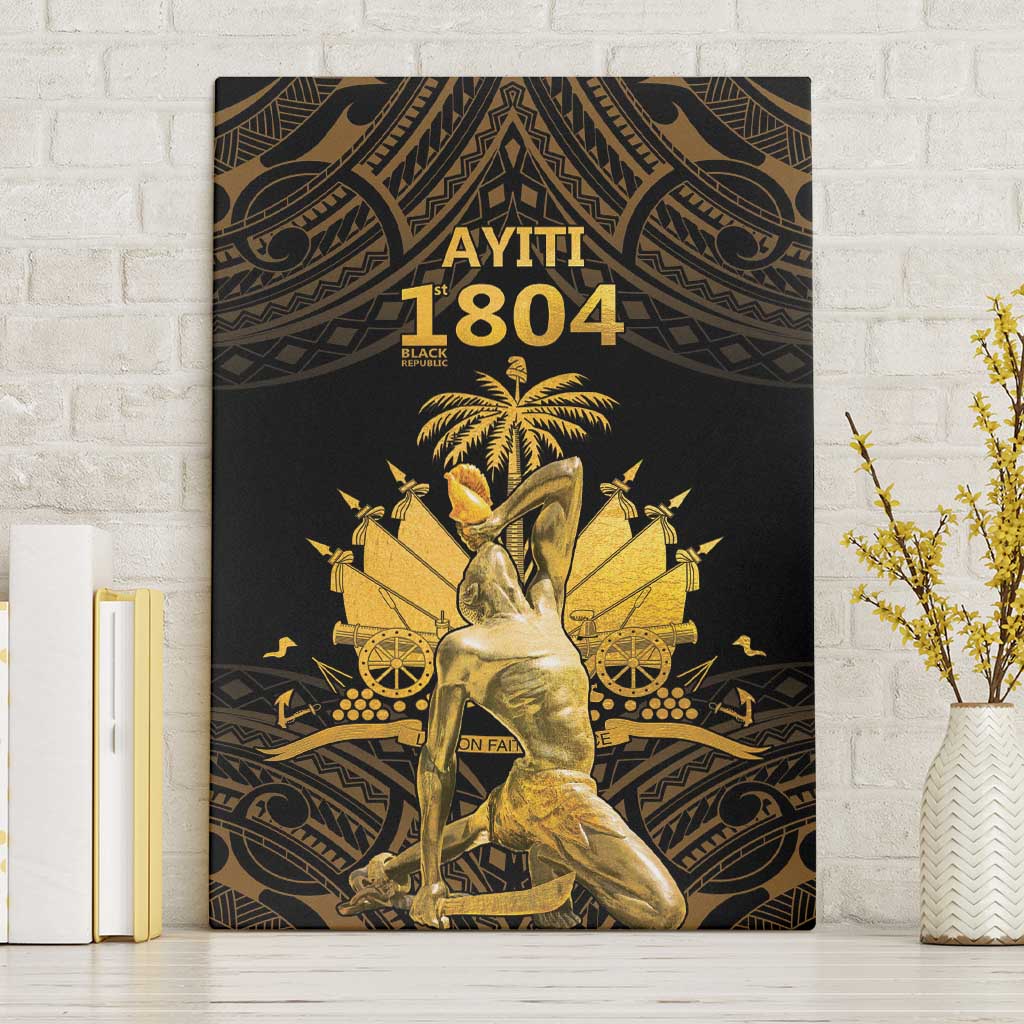 Haitian Negre Marron 1804 Canvas Wall Art Gold Polynesian Pattern LT9 - Wonder Print Shop