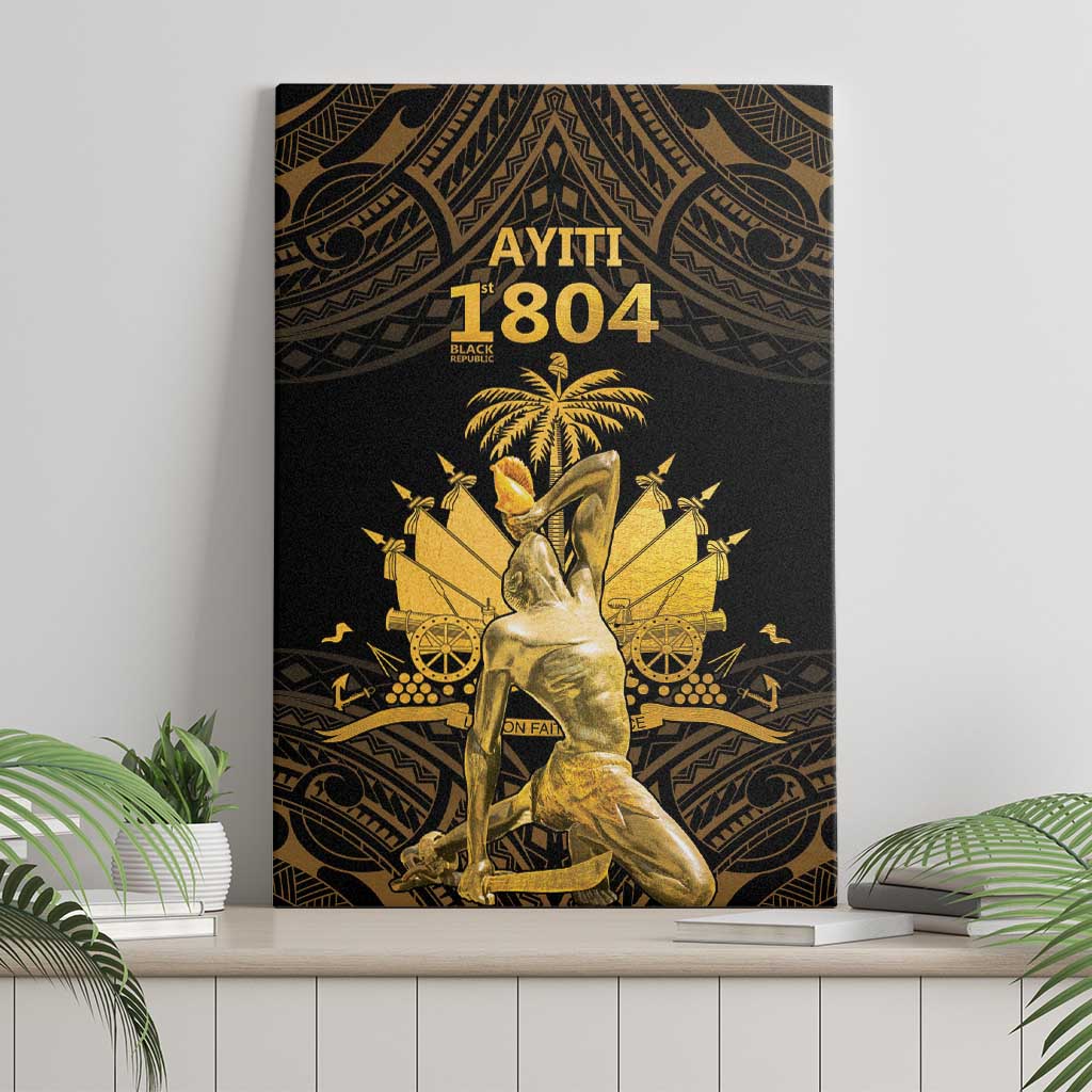 Haitian Negre Marron 1804 Canvas Wall Art Gold Polynesian Pattern LT9 - Wonder Print Shop