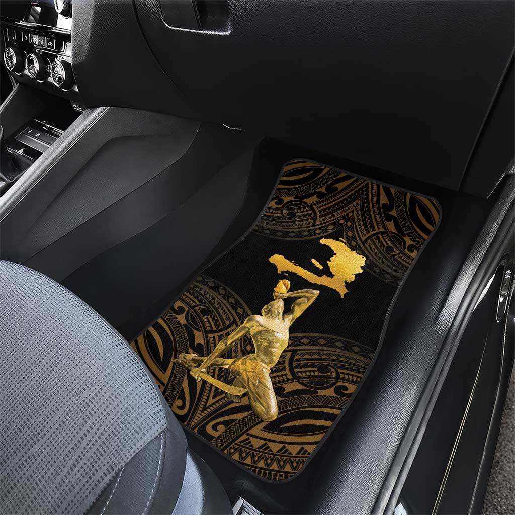 Haitian Negre Marron 1804 Car Mats Gold Polynesian Pattern LT9 - Wonder Print Shop