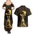 Haitian Negre Marron 1804 Couples Matching Summer Maxi Dress and Hawaiian Shirt Gold Polynesian Pattern LT9 - Wonder Print Shop