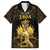 Haitian Negre Marron 1804 Family Matching Long Sleeve Bodycon Dress and Hawaiian Shirt Gold Polynesian Pattern LT9 - Wonder Print Shop
