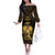 Haitian Negre Marron 1804 Family Matching Off The Shoulder Long Sleeve Dress and Hawaiian Shirt Gold Polynesian Pattern - Wonder Print Shop