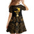 Haitian Negre Marron 1804 Family Matching Off Shoulder Maxi Dress and Hawaiian Shirt Gold Polynesian Pattern LT9 - Wonder Print Shop