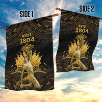 Haitian Negre Marron 1804 Garden Flag Gold Polynesian Pattern - Wonder Print Shop