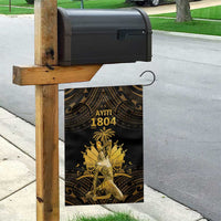 Haitian Negre Marron 1804 Garden Flag Gold Polynesian Pattern - Wonder Print Shop