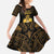 Haitian Negre Marron 1804 Kid Short Sleeve Dress Gold Polynesian Pattern - Wonder Print Shop