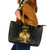 Haitian Negre Marron 1804 Leather Tote Bag Gold Polynesian Pattern - Wonder Print Shop