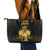 Haitian Negre Marron 1804 Leather Tote Bag Gold Polynesian Pattern - Wonder Print Shop