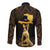 Haitian Negre Marron 1804 Long Sleeve Button Shirt Gold Polynesian Pattern - Wonder Print Shop