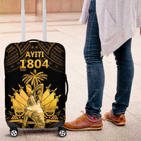 Haitian Negre Marron 1804 Luggage Cover Gold Polynesian Pattern - Wonder Print Shop