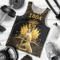Haitian Negre Marron 1804 Men Tank Top Gold Polynesian Pattern - Wonder Print Shop